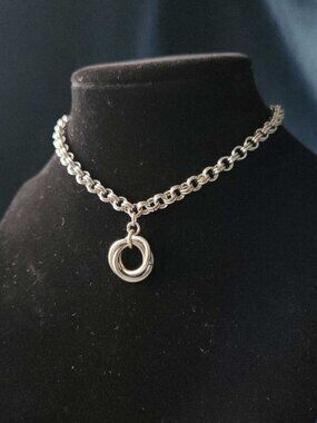 Silver spiral necklace ✦ chunky silver choker